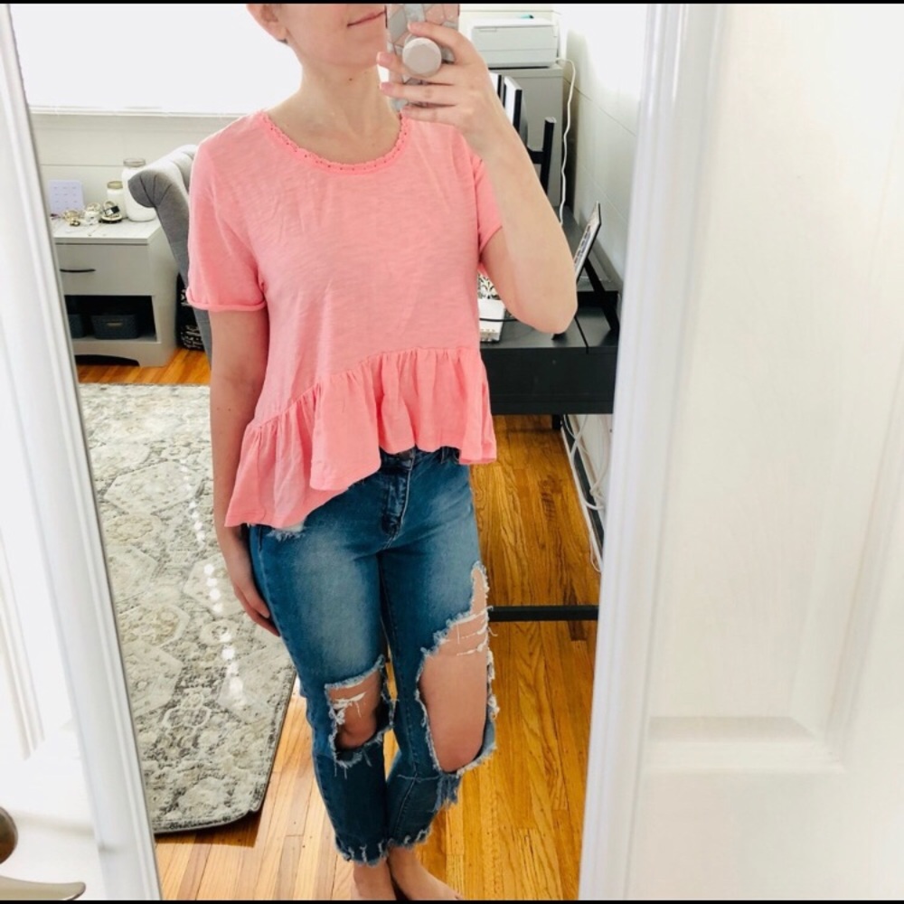 NEW Vanilla Star Pink Peplum Top